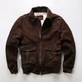 thumbnail image 3 of Chaqueta de piel de vaca de primera capa para hombre, estilo antiguo, informal, elegante, con solapa, estilo A1, de alta gama, 2024, 3 of 5