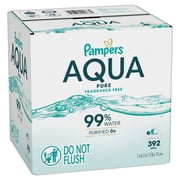 Pampers Aqua Pure Baby Wipes Unscented, 7-Pack, 392 Total Count (Select for More Options)