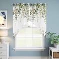 thumbnail image 6 of Swag Valance Curtains for Windows, Sage Green Eucalyptus Leaves Light Filtering Kitchen Curtains with Rod Pocket, Spring Botanical Floral Window Treatment Valances for Living Room, 36x45 - 2 PCS, 6 of 9