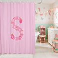 thumbnail image 2 of Manfei Initial Waterproof Shower Curtain 72Wx72L Christmas Bathroom Curtain, Pink H, 2 of 5
