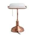 thumbnail image 3 of Lampe de bureau Simple Designs avec abat-jour en verre, or rose, 3 of 8