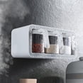 thumbnail image 3 of GGdda spice Rackseasoning Organizernon Wall Mounted Box With Lid And Holder Box Jar Shaker Sugar Shaker Self Adhesive Rack for Kitchen Cookingkitchen Gadgetsspice Organization for Cabinetgray, 3 of 7