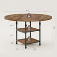 thumbnail image 4 of Ataucjin Elegant Roman Column Dining Table with Built-in Storage, Space-Saving Design for Modern Homes-Vintage Grey, 4 of 8