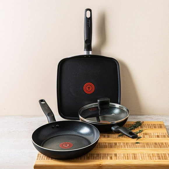 T-Fal Essential Grill/Frypan Combo - Ensemble de 4 (Noir)