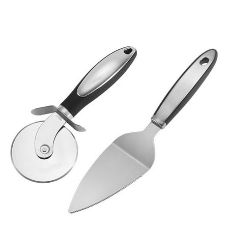 

OROMYO Pizza Cutter Wheel Pizza Server Set 3 Stainless Steel Pizza Cutter Super Sharp Pizza Slicer Heavy Duty Cake Pie Server with Non-slip Handle for Pizza Pies Dough Cookies and Waffles