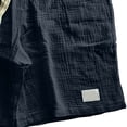 thumbnail image 5 of LODIENY Mens Cotton Linen Casual Shorts Summer Beach Vacation Elastic Waist Drawstring Short Lightweight Breathable Classic Fit Short Pants Daily Wear Navy S, 5 of 8