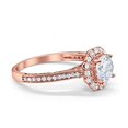 thumbnail image 5 of Filigree Oval Bridal Ring Rose Tone CZ 925 Sterling Silver Size 6, 5 of 6