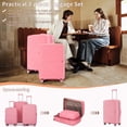 thumbnail image 2 of Luggage Sets 3 Piece, Lightweight Suitcase with TSA Lock and Spinner Wheels,  Expandable Hard Shell Carry On Luggage, (20/24/28), Pink, 2 of 7