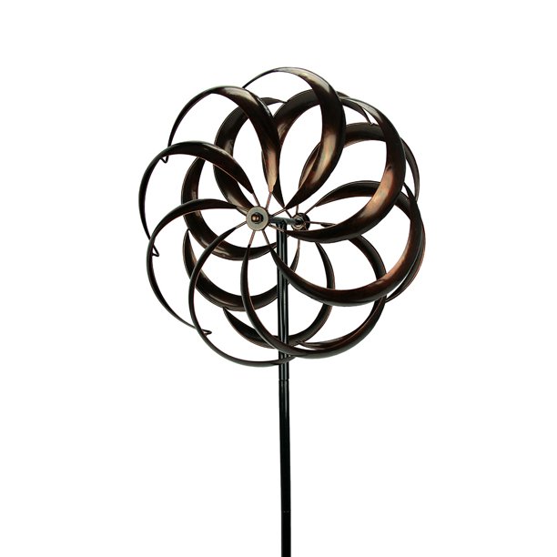 Aged Copper Finish Garden Twirler Kinetic Wind Spinner Stake - Walmart