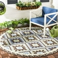 thumbnail image 2 of SAFAVIEH Veranda Johann Geometric Indoor/Outdoor Area Rug, Green/Chocolate, 2' x 3'7", 2 of 10
