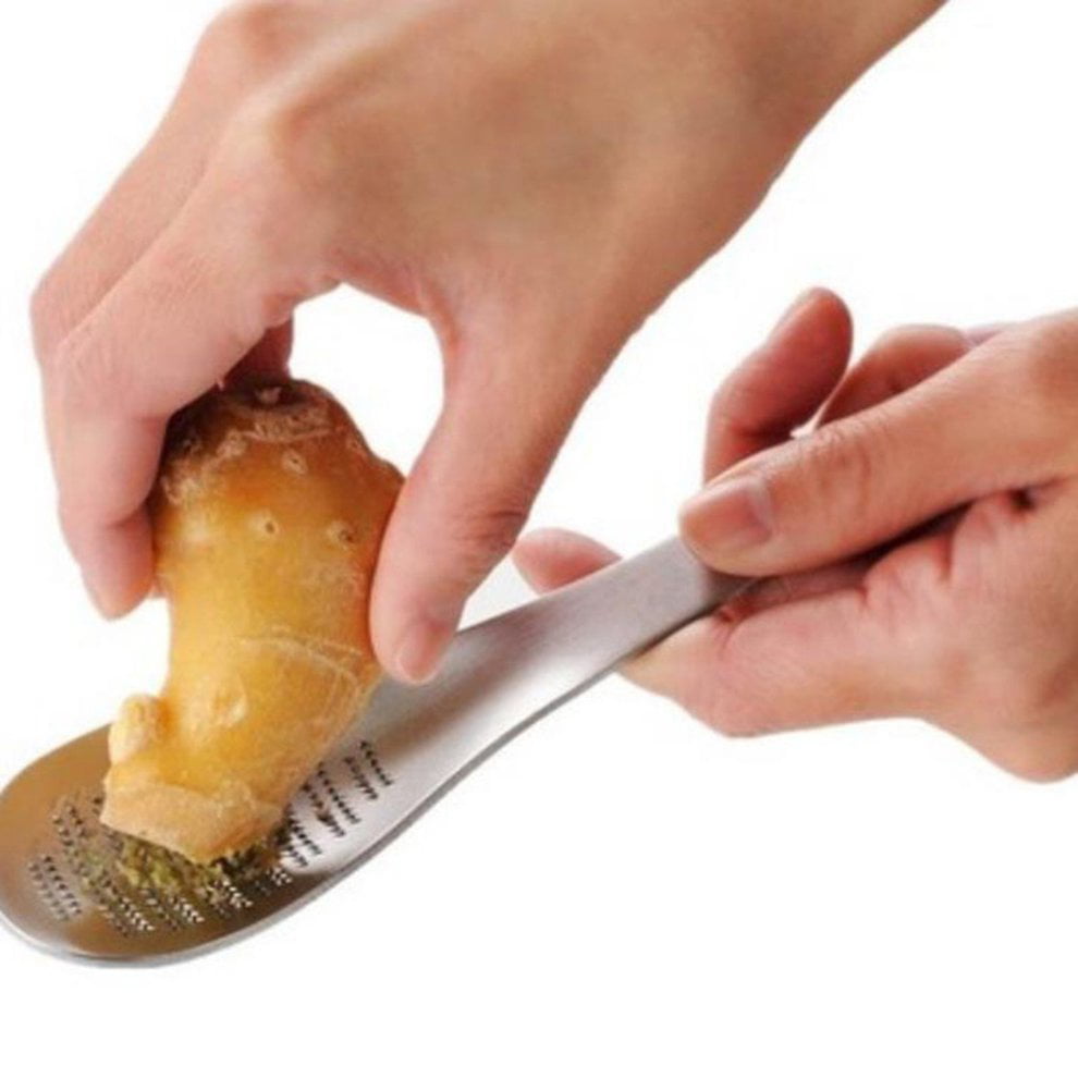 Stainless Steel Spoon Shred Grind Wasabi Ginger Garlic Kitchen Grater FM