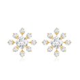 thumbnail image 2 of Rosec Jewels Lab Created Diamond Snowflake Earrings with Screw Back (Ef-Vs Grade) - Minimalist Earrings Ready to Gift for Christmas, 10K Yellow Gold, 2 of 6