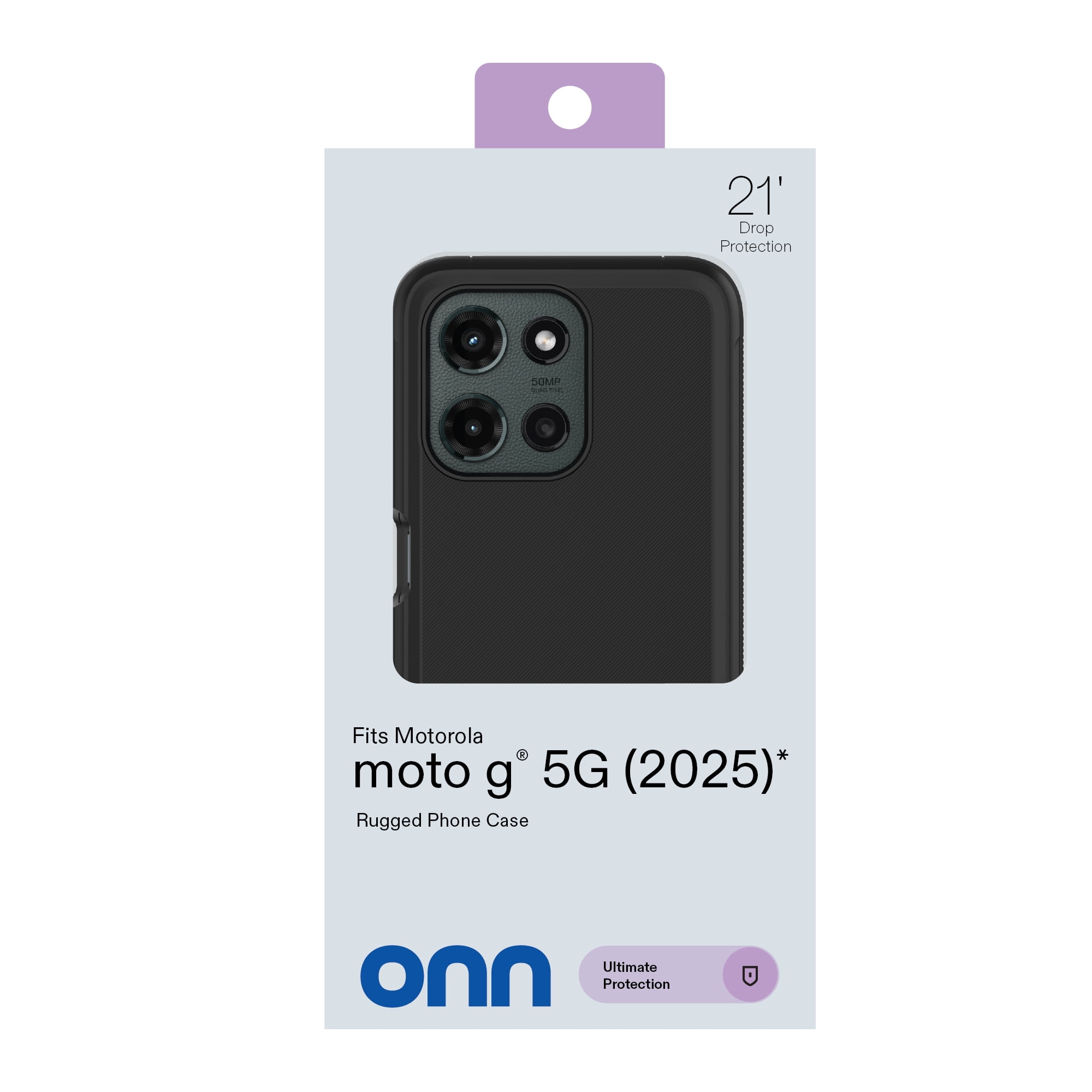 onn Rugged Phone Case for Motorola moto g (2025) - Black