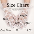 thumbnail image 2 of Short Lace Gloves Women, Elegant Floral Wedding Bridal Tea Party Gloves with Ruffle Tulle Cuff, 2 of 5