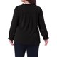 thumbnail image 3 of Blusa elegante de oficina de manga larga con puños elásticos para mujeres de tallas grandes Agnes Orinda 3X negra, 3 of 6