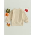 thumbnail image 3 of Toddler Girls Boys Sweatshirts Halloween Clothes Pumpkin Letter Print Crew Neck Long Sleeve Pullovers Fall Tops, 3 of 8