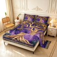 thumbnail image 2 of Homewish Bohemian Tree Of Life Queen Sheets,Vintage Stars Queen Sheet Sets,Purple Brown,4-Piece,1 Flat Sheet, 1 Fitted Sheet and 2 Pillowcases, 2 of 6