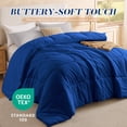 thumbnail image 6 of Aquzin Comforter Twin Size, All Season Quilted Down Alternative Duvet Insert with Corner Tabs, Machine Washable Microfiber Bedding, Navy, 6 of 8
