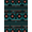 Teal Coral Black, Pattern 8, variant on ODIKA 8'x10' Washable Area Rug Vinyl Music Retro Dj Turntable Border Player Cassette Record Vintage Refined for Living Room, Under Sectional, Family , Durable, Non-Slip