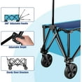 thumbnail image 2 of Chariot Pliable Robuste, Chariot Utilitaire Pliant pour l'Extérieur, Chariot de Camping Jardin Plage avec Roues Universelles, Poignée Ajustable, 2 Porte-Gobelets, 225 Lb, Bleu, 2 of 6