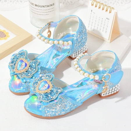 

Summer New Aisha Shoes Fashion Girls High Heels Frozen Crystal Shoes Children‘s Sandals Women‘s Rhinestones