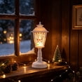 thumbnail image 5 of OANLKGI Christmas Lamp Post Light 8.46 x 3.15 IN Resin Design Resin Tabletop Lantern with Soft Warm Glow Holiday Street Lamp Decoration for Mantel Shelf Table christmas decorations White, 5 of 5