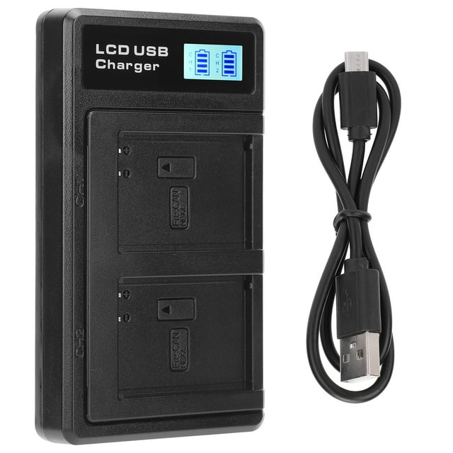 Cargador de batería portátil para cámara NB-10L Cargador doble con pantalla LCD