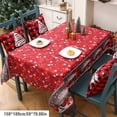 thumbnail image 1 of Christmas Ribbons Engineered Printed Fabric Tablecloth for Christmas, Winter, and Holiday (59" X 72" Rectangular,Gnome Elk), 1 of 5