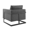 thumbnail image 6 of Accent Chair, Fabric, Metal Steel, Black Grey Gray, Modern Contemporary Urban Design, Living Lounge Room Hotel Lobby Hospitality, 6 of 8