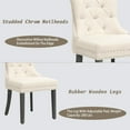 thumbnail image 5 of KCC Teddy Dining Chairs Set of 2, Upholstered High-end Tufted Dining Room Chair with Nailhead Back Ring Pull Trim Solid Wood Legs, Contemporary Nikki Collection Modern Style for Kitchen, Cream, 5 of 10