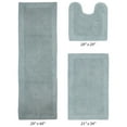 thumbnail image 3 of Better Trends 3 Piece Premium Bathroom Rug Set 100% Cotton Soft Tufted Bath Mat Water absorbent Reversible U shape Toilet Bath Rug Perfect for Bathroom, Shower and Bathtub Use, Blue - Edge Collection, 3 of 4