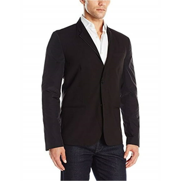 Kenneth Cole Mens Slim Fit Colorblocked Blazer Jacket, Black, Small