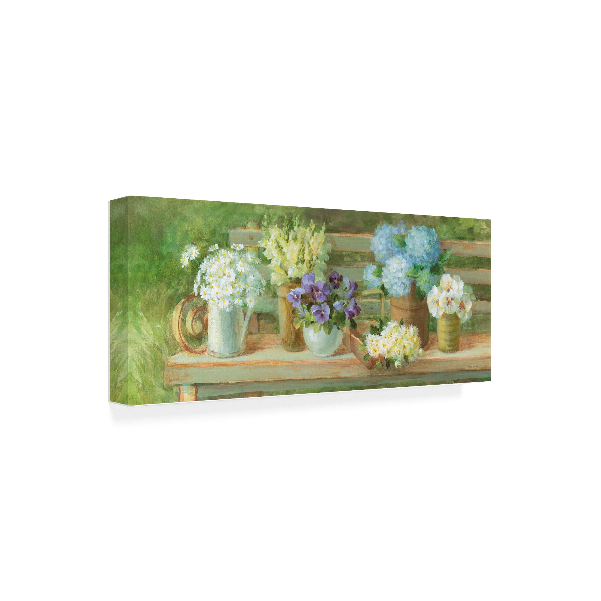 Trademark Fine Art 'Summer Garden Bench' Canvas Art by Danhui Nai