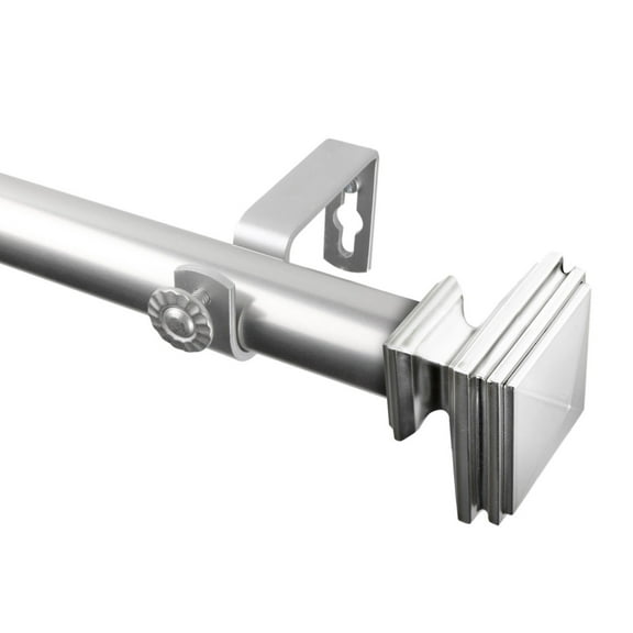 Rod Desyne Bedpost 1" Curtain Rod - Satin Nickel