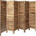 thumbnail image 7 of 6 Panel Room Divider  Wood Room Screen Divider Freestanding  5.6 Ft Tall Folding Privacy Screen and Room Dividers  Room Separator Temporary Wall Dividers  Cream, 7 of 7