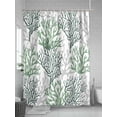 thumbnail image 5 of Fsddascl Sage Green Gray Coral Coastal Shower Curtain Set - 48" x 72" Bathtub Curtain with 12 Hooks, Summer Beach Seaside Nautical Waterproof Fabric Stall Shower Curtains for Bathroom/Bathtub, 5 of 6