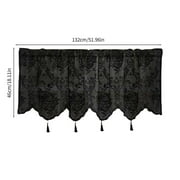 GFHFHITJ Short White/Balck Sheer Curtains,Balance Light & Privacy Clip Texture Small Window Curtain for Bedroom,Rod Pockets Basement/Living Room/Kitchen Drapes, 52X18 Inch