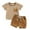 Brown B38 summer set, variant on HUCOAE Baby Boy Clothes 18-24 Months Boys 3T Clothes Toddler Baby Boy Summer Clothes Funny T Shirt Elastic Waist Pockets Shorts Set 2 Piece Outfit Blue 2-3 Years
