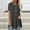 Gray, variant on Aloohaidyvio Tops Plus Size,Women Plus Size Tops Button Solid Short Sleeve Irregular T-Shirt Blouse