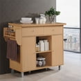 thumbnail image 2 of Hodedah Kitchen Island with Spice Rack plus Towel Holder in Beige Wood, 2 of 8