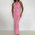thumbnail image 1 of CAICJ98 Grande Taille Robes Femmes Sans Manches V Cou Split Soirée Longue Robe Argent L, 1 of 5