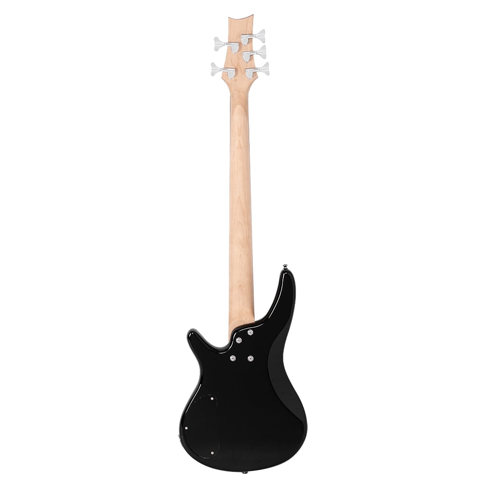 GIB Electric 5 String Bass Guitar Full Size Bag Strap Pick Connector Wrench Tool Black
