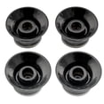 thumbnail image 3 of Musiclily Pro Left Handed Metric Coarse 18-Spline Top Hat Bell Knobs Tone Volume Control Knobs for Epiphone LP SG Style Electric Guitar, Black with Silver Reflector (Set of 2T2V), 3 of 5