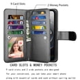 thumbnail image 5 of iPhone 16 E 2025 Case,for iPhone 16 E 6.1" Wallet Phone Case,Takfox PU Leather Magnetic Detachable Card Holders Shockproof Kickstand Protective [Flip Folio Cover] for iPhone 16 SE4 - Black, 5 of 10