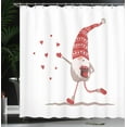 thumbnail image 3 of Ambesonne Valentines Day Shower Curtain, Happy Gnome Hearts, 69"Wx84"L, Warm Taupe and Pale Maroon, 3 of 4