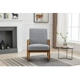 thumbnail image 2 of Accent Rocking Chair, Mid-Century Nursery Rocking Armchair, Tall Back Accent Glider Rocker, Leisure Sofa Chair with Solid Wood Frame, Comfy Side Chair for Living Room, Nursery, Light Gray Linen, 2 of 7