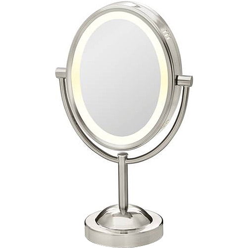 Conair True Glow Satin Nickel Oval Lighted Mirror