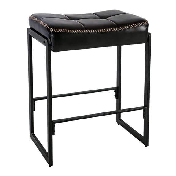 Bar Stools, Set of 1 Bar Chairs, Counter Height Stools, Saddle Barstools with Curved Surface, 24.8 Inches, 2.4" Thick Upholstery, for Kitchen, Dining Room