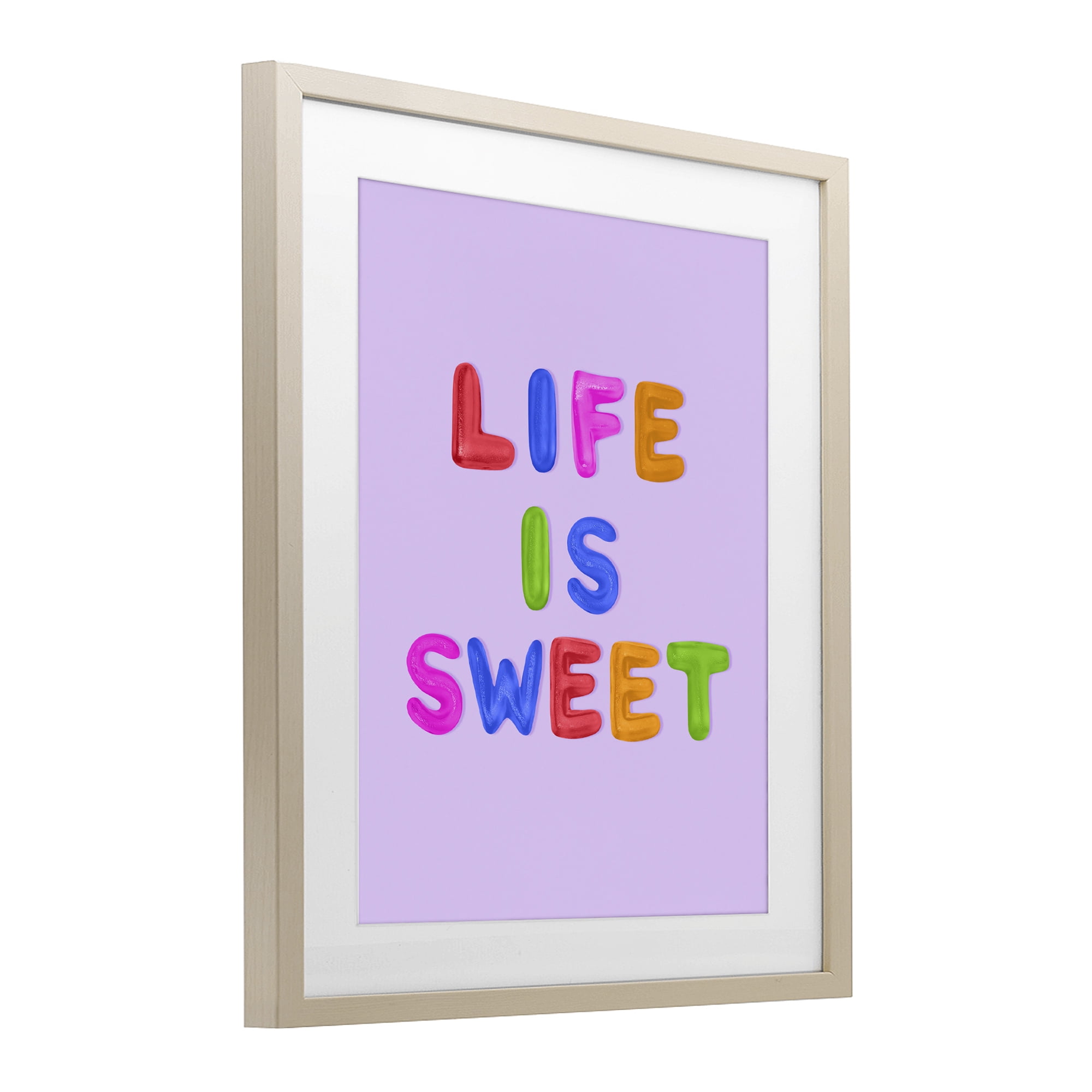 Stupell Industries Life Is Sweet Gummies Birch Framed Print Under Glass, design by LISH Creative