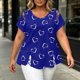 thumbnail image 5 of Neewe Womens Tops Short Sleeve T Shirts Print Dressy Casual Round Neck Summer Clothes Outfits Blouses Loose Fit, 5 of 8